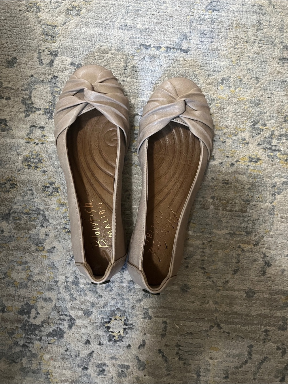 Blowfish Taupe Knot-Front Ballet Flats